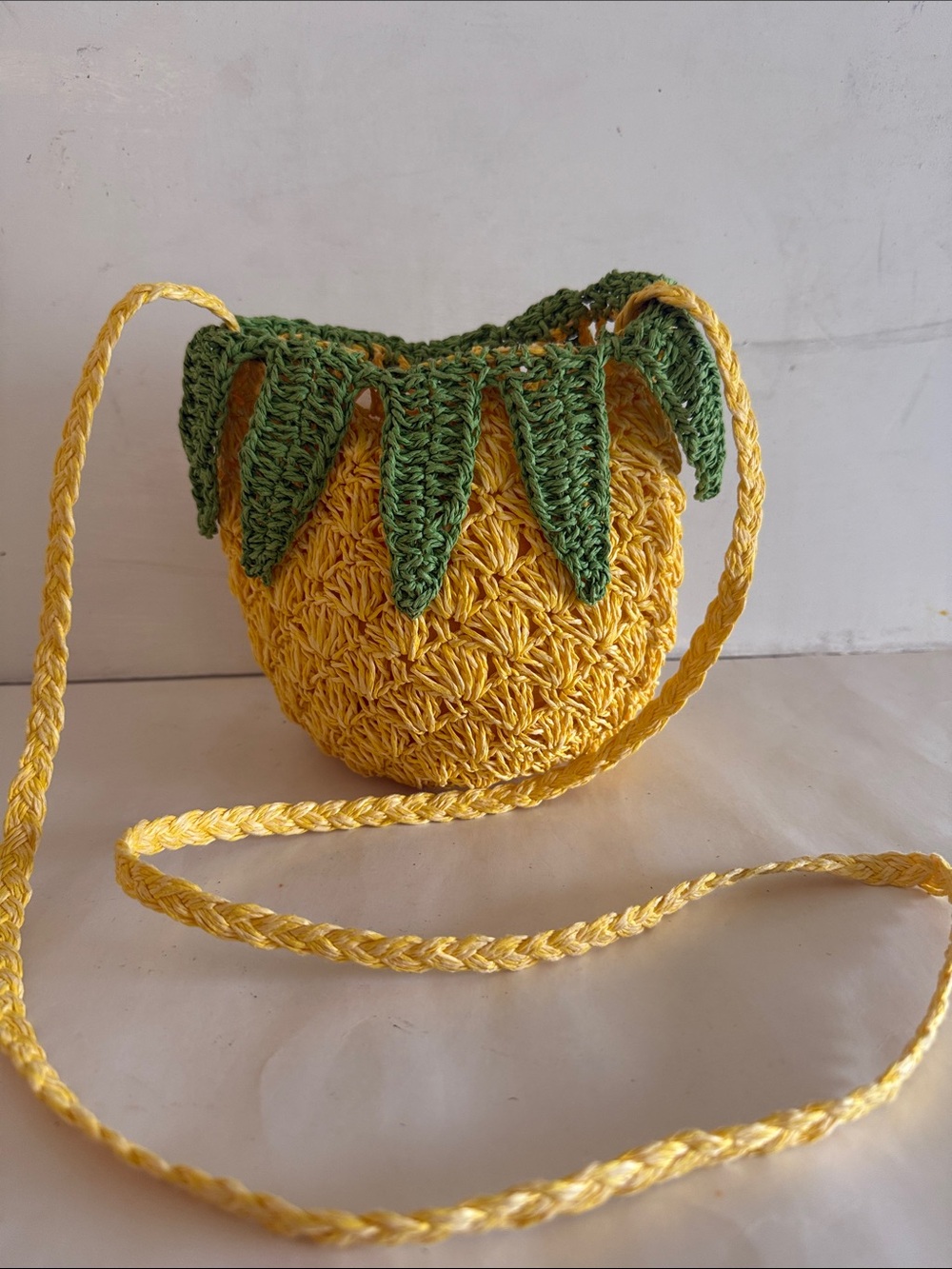 Cappelli pineapple purse yellow and green crossbody strap womens